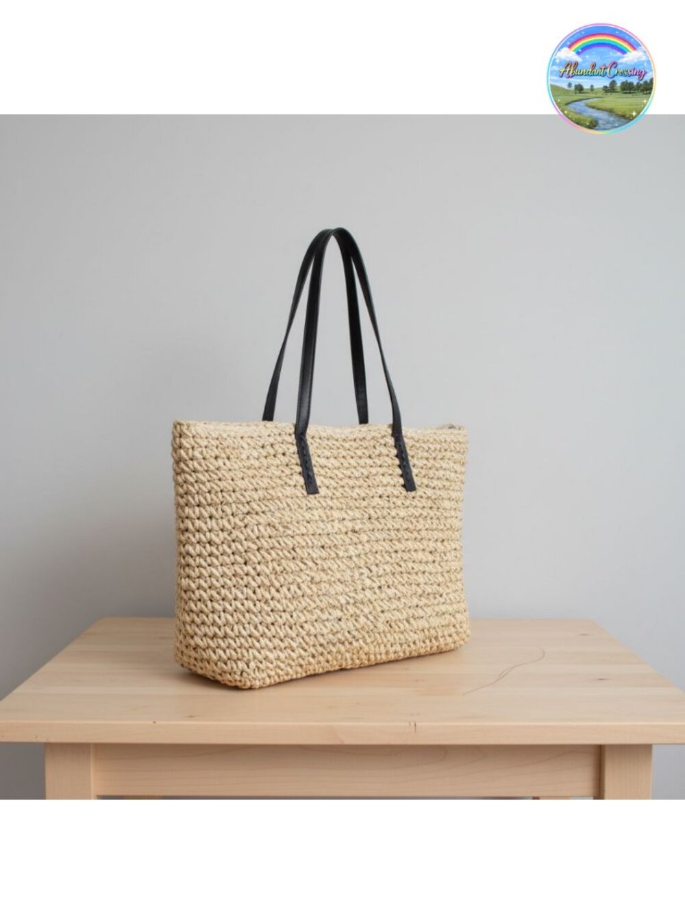 Handwoven Straw Woven Tote Large Beach Shoulder Bag Handmade Purse